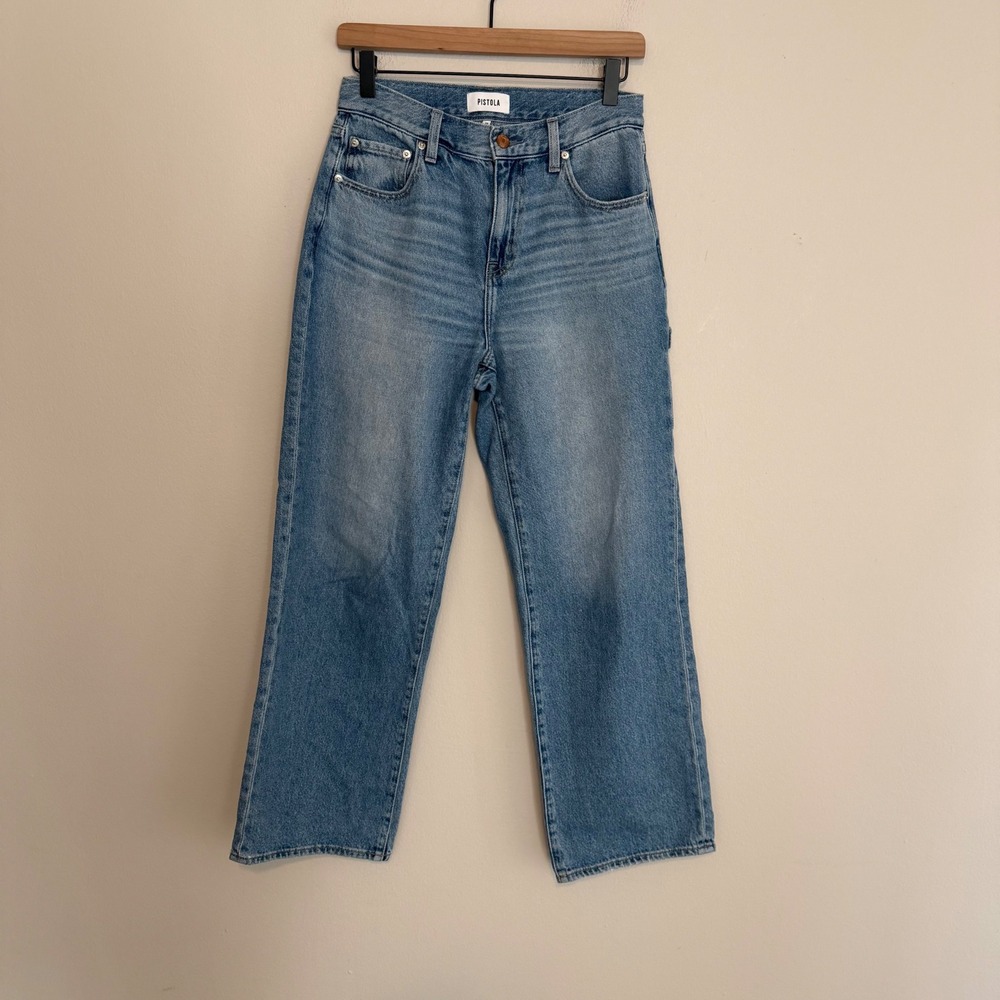 Pistola jeans wide leg carpenter 25 cotton workwear utility casual minimalist